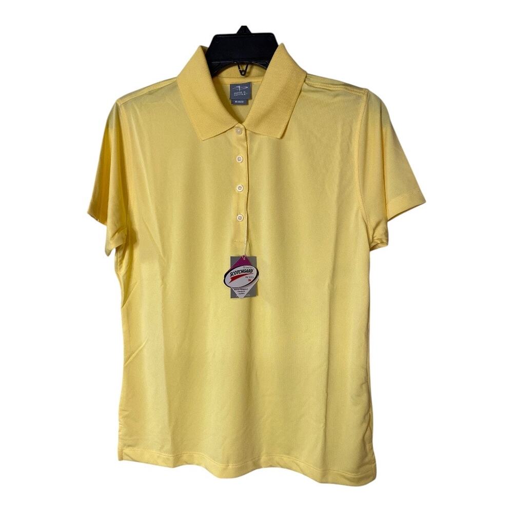 Page & Tuttle M Classic Polo Shirt Yellow Scotch Guard Protection Golf Spring